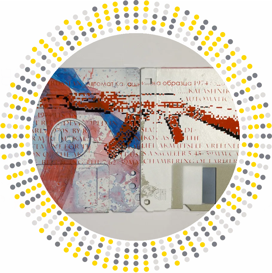 8 BIT AK74 - floppydiskism - silk screen painting