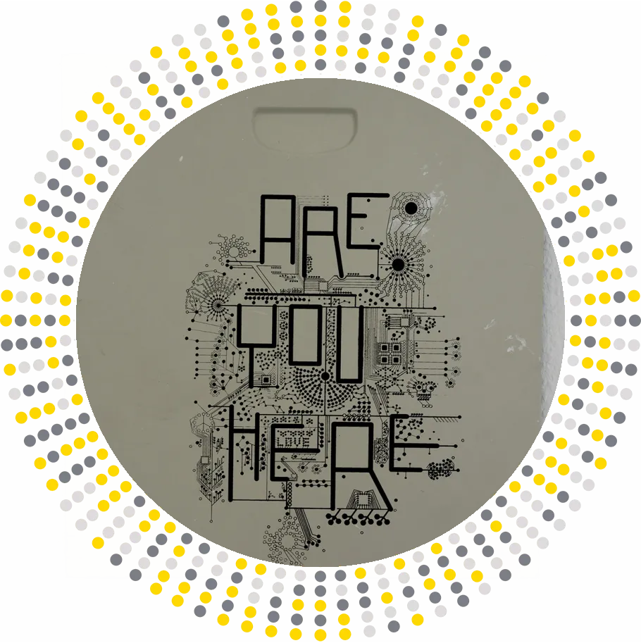 are you here? series by dominik Jais - pcb styled print on pc - contemporary abstract art
