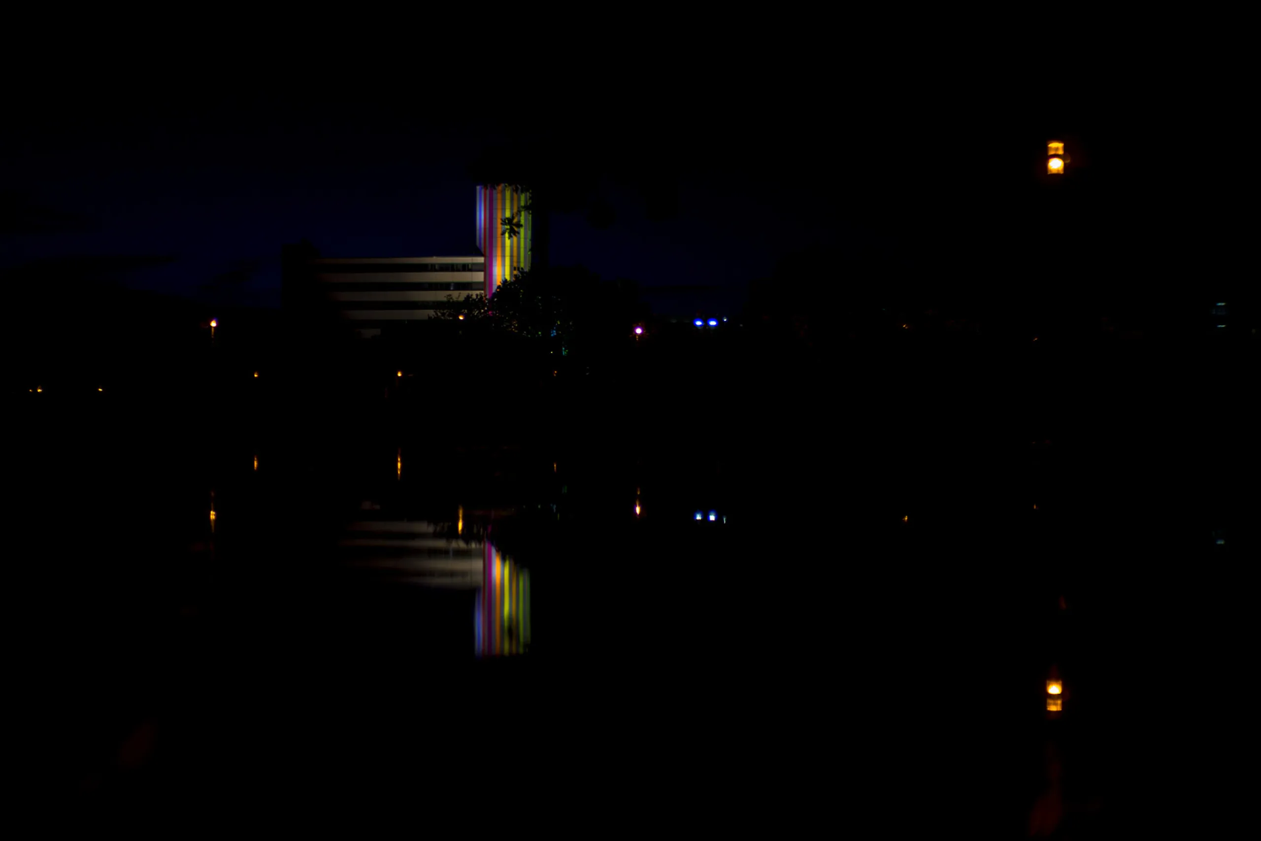 The tower of the University of Essen during night