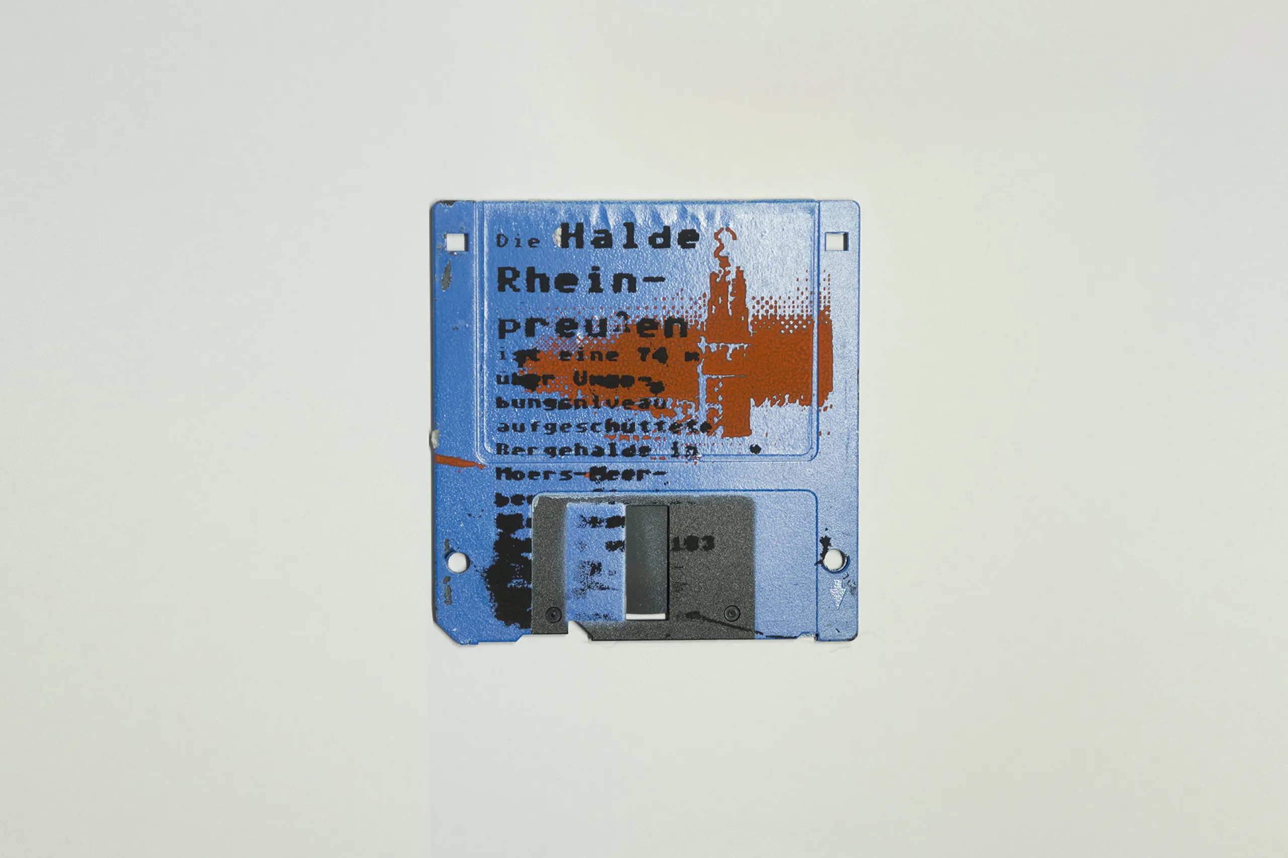 Halde Rheinpreußen silk screened on a floppy disk