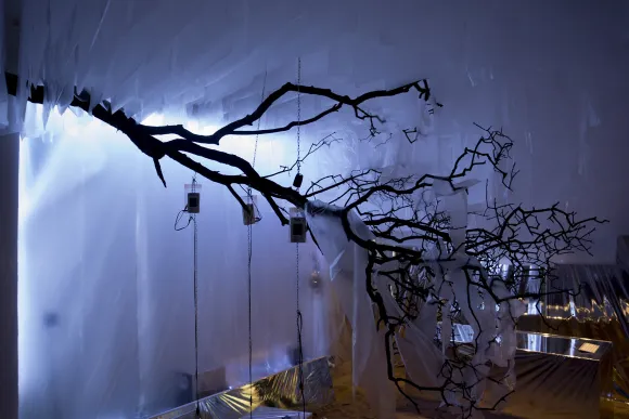 The beautiful space ship installation