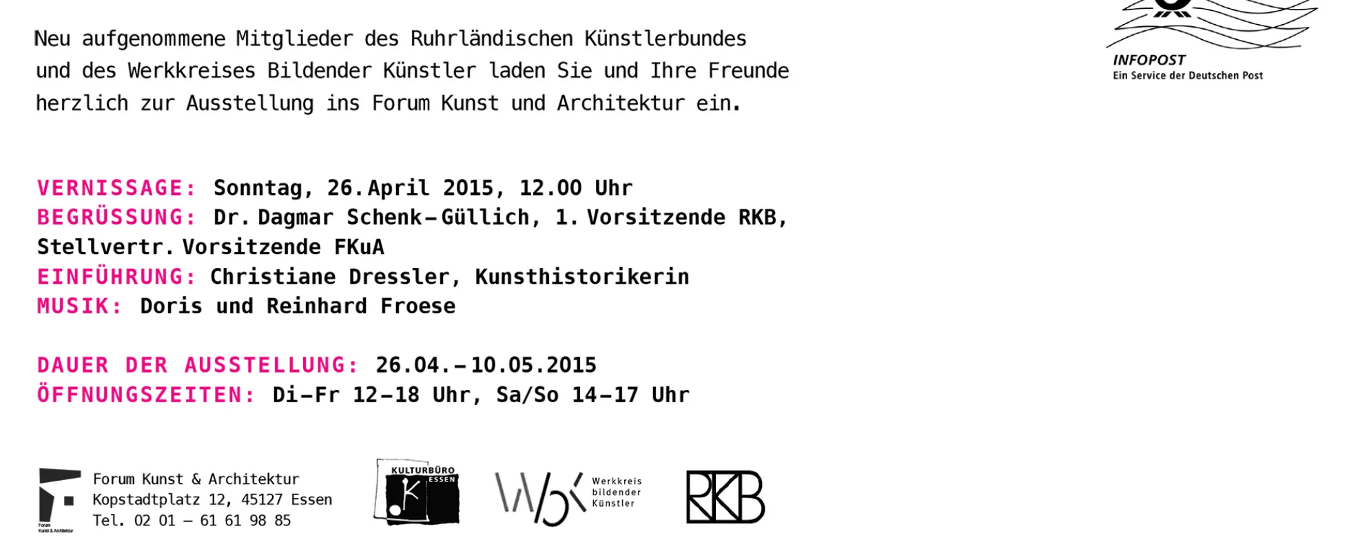 Einladung "die neuen" exhbition backside