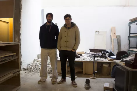 Two makers at the makerspcae / fablab in Limerick, Ireland Two makers at the makerspcae / fablab in Limerick, Ireland