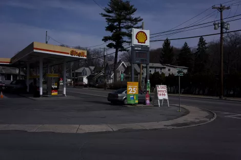 A gas station A gas station