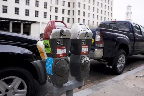 A parking meter that takes credit cards A parking meter that takes credit cards