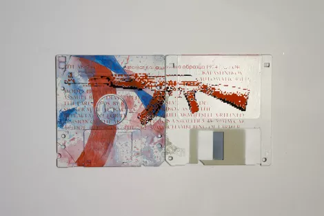 8 BIT AK74 - floppydiskism - silk screen painting 8 BIT AK74 - floppydiskism - silk screen painting