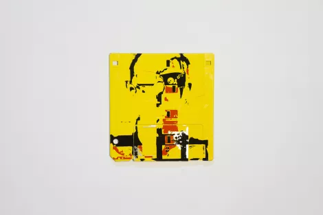 The Cyborg - Floppy Disk silk screen (serigraphy) yellow The Cyborg - Floppy Disk silk screen (serigraphy) yellow