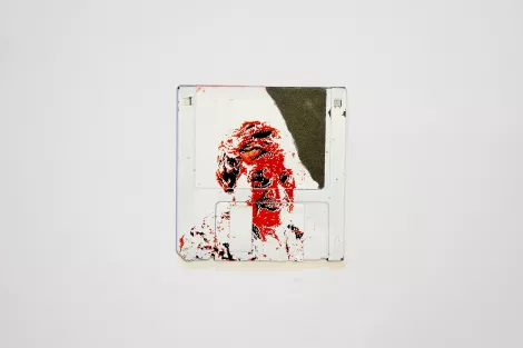 silk screened 3.5" floppy disk - artwork - Hildegard silk screened 3.5" floppy disk - artwork - Hildegard