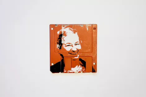 Ma - silk screen portrait on Floppy disk Ma - silk screen portrait on Floppy disk