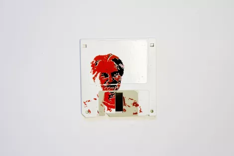 Frieda - silk screen portrait on Floppy disk Frieda - silk screen portrait on Floppy disk