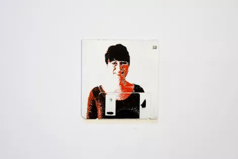 silk screened 3.5" floppy disk - artwork - Steffi silk screened 3.5" floppy disk - artwork - Steffi
