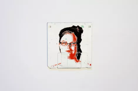 Lumia III - silk screen portrait on Floppy disk Lumia III - silk screen portrait on Floppy disk