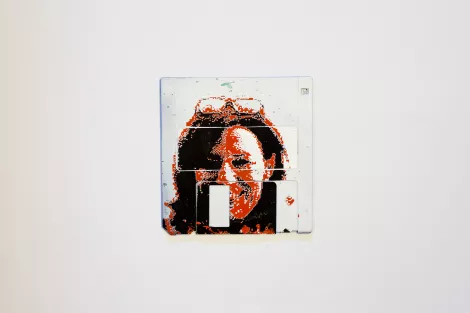 silk screened 3.5" floppy disk - artwork - Lydia silk screened 3.5" floppy disk - artwork - Lydia