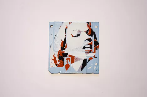 silk screened 3.5" floppy disk - artwork - from The Ladies series silk screened 3.5" floppy disk - artwork - from The Ladies series