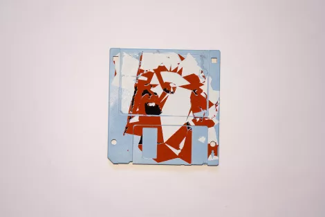 silk screened 3.5" floppy disk - artwork - from The Ladies series silk screened 3.5" floppy disk - artwork - from The Ladies series