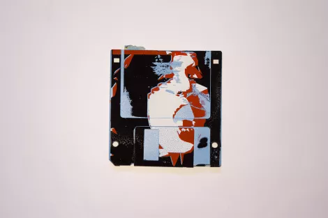 silk screened 3.5" floppy disk - artwork - from The Ladie series silk screened 3.5" floppy disk - artwork - from The Ladie series