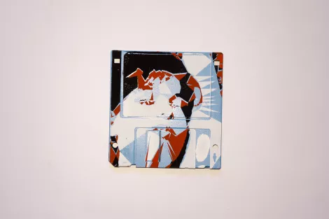 silk screened 3.5" floppy disk - artwork - from The Ladie series silk screened 3.5" floppy disk - artwork - from The Ladie series