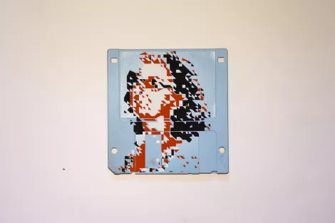 silk screened 3.5" floppy disk - artwork - Ma silk screened 3.5" floppy disk - artwork - Ma