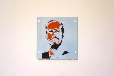 silk screened 3.5" floppy disk - artwork - Nick silk screened 3.5" floppy disk - artwork - Nick