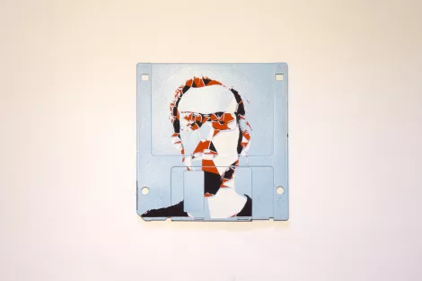 silk screened 3.5" floppy disk - artwork - Nick silk screened 3.5" floppy disk - artwork - Nick