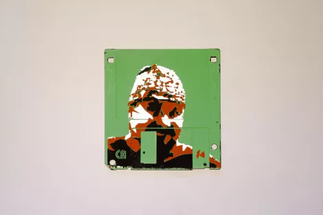 silk screened 3.5" floppy disk - artwork - Pekka II silk screened 3.5" floppy disk - artwork - Pekka II