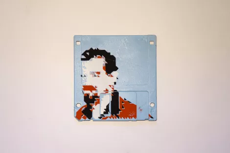 silk screened 3.5" floppy disk - artwork - MC silk screened 3.5" floppy disk - artwork - MC
