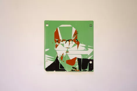 silk screened 3.5" floppy disk - artwork - Klaus II silk screened 3.5" floppy disk - artwork - Klaus II