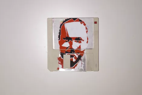 silk screened 3.5" floppy disk - artwork - Seppo silk screened 3.5" floppy disk - artwork - Seppo