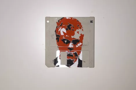 silk screened 3.5" floppy disk - artwork - Nikka the Gamer silk screened 3.5" floppy disk - artwork - Nikka the Gamer