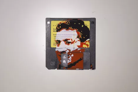 silk screened 3.5" floppy disk - artwork - TH Culhane, National Geographics explorer, #biogas Guru. silk screened 3.5" floppy disk - artwork - TH Culhane, National Geographics explorer,#biogas Guru.