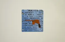 8 bit mauser weaponn - silk screened on 3.5" floppy disk