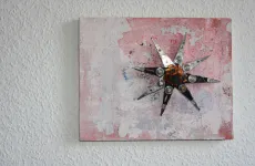 many stars - hard drive parts on canvas