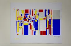 Justitia silk screen based on a algorithm - contemporary artwork Justitia silk screen based on a algorithm - contemporary artwork