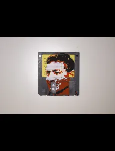 silk screened 3.5" floppy disk - artwork - TH Culhane, National Geographics explorer,#biogas Guru.