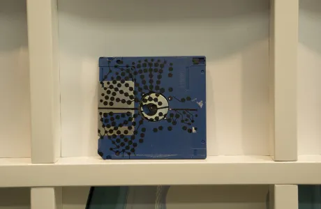Flower V - 3.5" floppy disk contemporary artwork