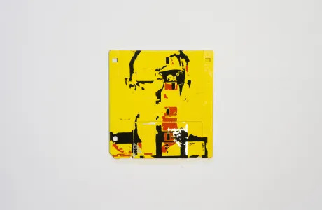 The Cyborg - Floppy Disk silk screen (serigraphy) yellow The Cyborg - Floppy Disk silk screen (serigraphy) yellow