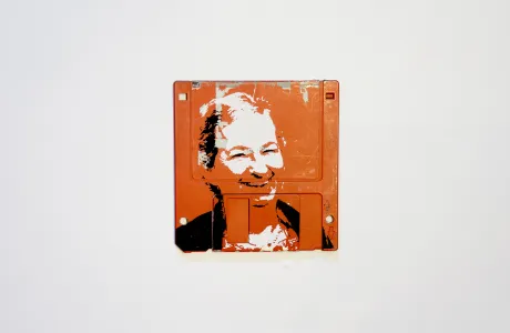 Ma - silk screen portrait on Floppy disk Ma - silk screen portrait on Floppy disk