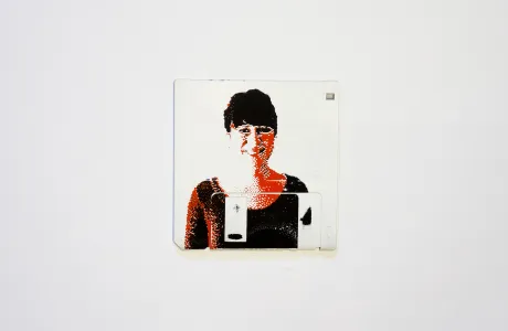silk screened 3.5" floppy disk - artwork - Steffi silk screened 3.5" floppy disk - artwork - Steffi