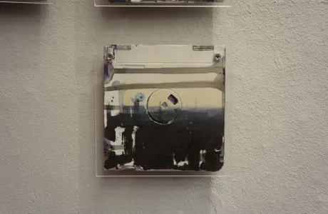 Single 3.5 floppy disk with Ruhrgebiet photo on it - secured by acryl glass Single 3.5 floppy disk with Ruhrgebiet photo on it - secured by acryl glass