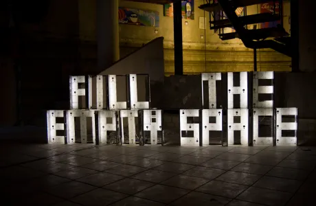 Fill the EmptySpace - interactive 3.5 floppy disk sculpture by artist Dominik Jais