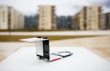 Treppe, Floppy Disc sculpture by Dominik Jais