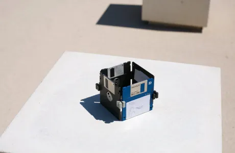 Isolation, Floppy Disc sculpture by Dominik Jais