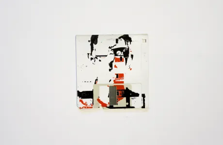 The Cyborg - Floppy Disk silk screen (serigraphy) white The Cyborg - Floppy Disk silk screen (serigraphy) white