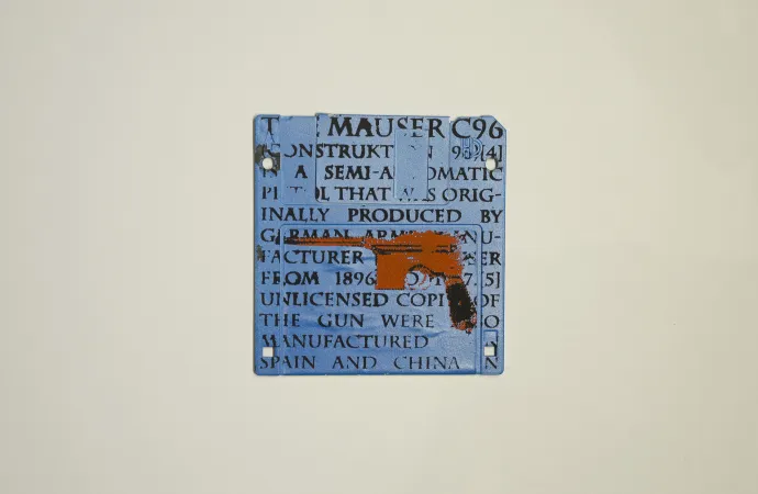 8 bit mauser weaponn - silk screened on 3.5" floppy disk 8 bit mauser weaponn - silk screened on 3.5" floppy disk