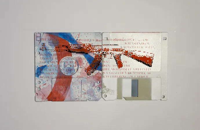 8 BIT AK74 - floppydiskism - silk screen painting 8 BIT AK74 - floppydiskism - silk screen painting