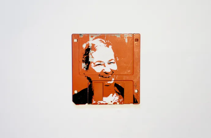 Ma - silk screen portrait on Floppy disk Ma - silk screen portrait on Floppy disk