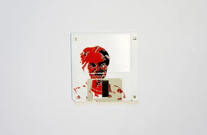 Frieda - silk screen portrait on Floppy disk Frieda - silk screen portrait on Floppy disk