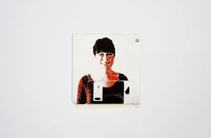 silk screened 3.5" floppy disk - artwork - Steffi silk screened 3.5" floppy disk - artwork - Steffi