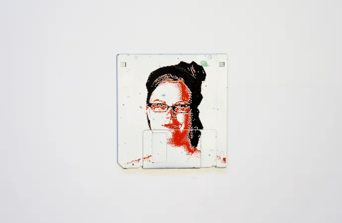 Lumia III - silk screen portrait on Floppy disk Lumia III - silk screen portrait on Floppy disk