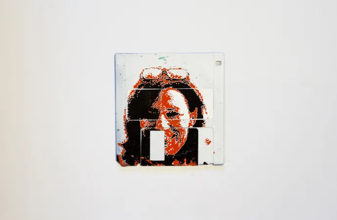silk screened 3.5" floppy disk - artwork - Lydia silk screened 3.5" floppy disk - artwork - Lydia
